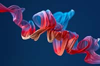 Abstract illustration of flowing colors in liquid 